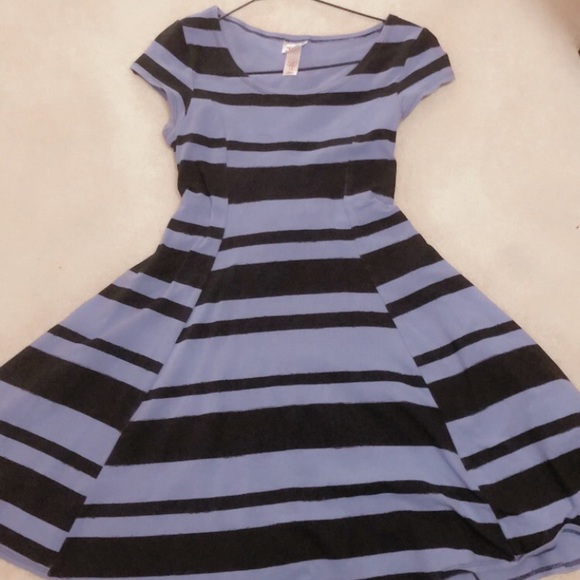 Justice Purple and Black Striped Dress - Picture 2 of 2
